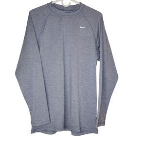 NWT Men's Nike Dri-Fit 'Dry' Long Sleeve T-Shirt Heather Lt Blue Medium
